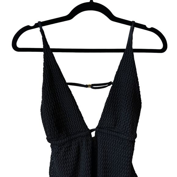 NWT Andie Swim X Demi Moore The Tropez One Piece Crochet Swimsuit Black Size XL - Picture 4 of 11